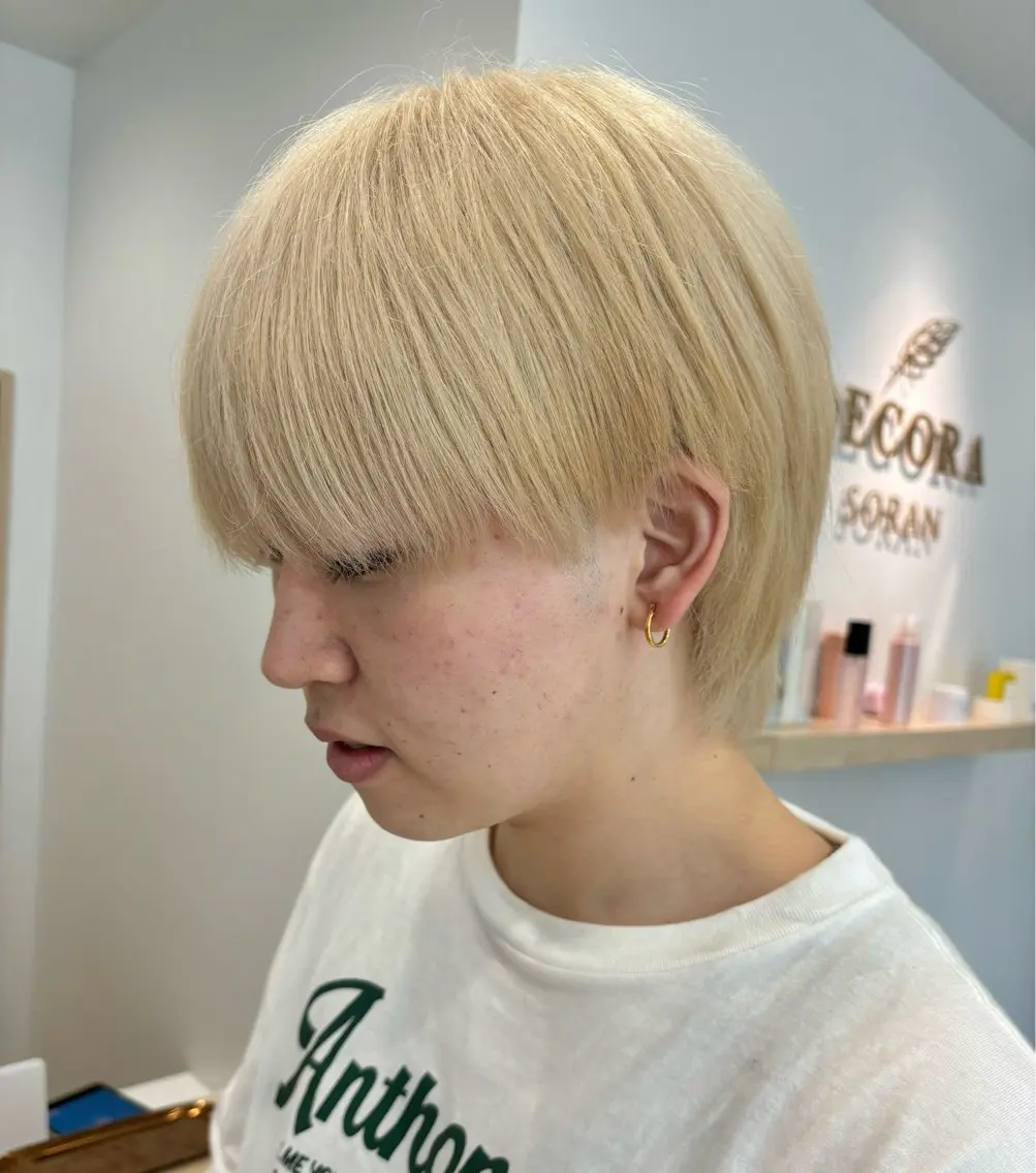 ショート カラー メンズ メンズカット ボブ/米崎駿也のヘアスタイル