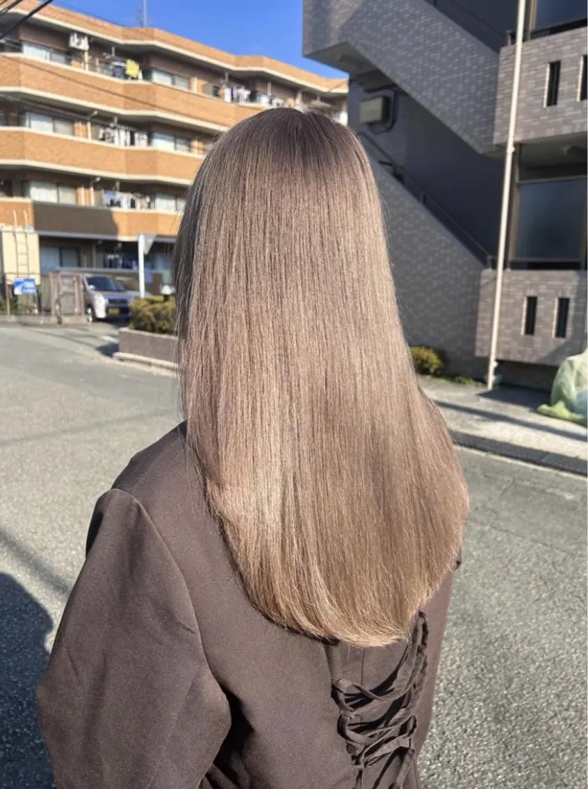 ロング カラー ダブルカラー/ 縮毛矯正🌼畔上のヘアスタイル