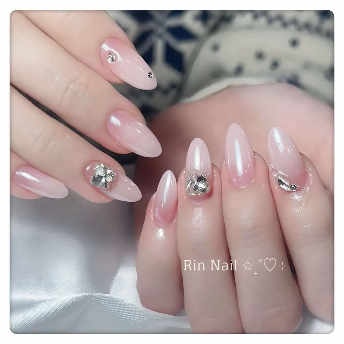 ネイル アートネイル チークネイル ジェルネイル ロングネイル マグネットネイル ハンドネイル Rin Nail 新大久保店のネイルデザイン