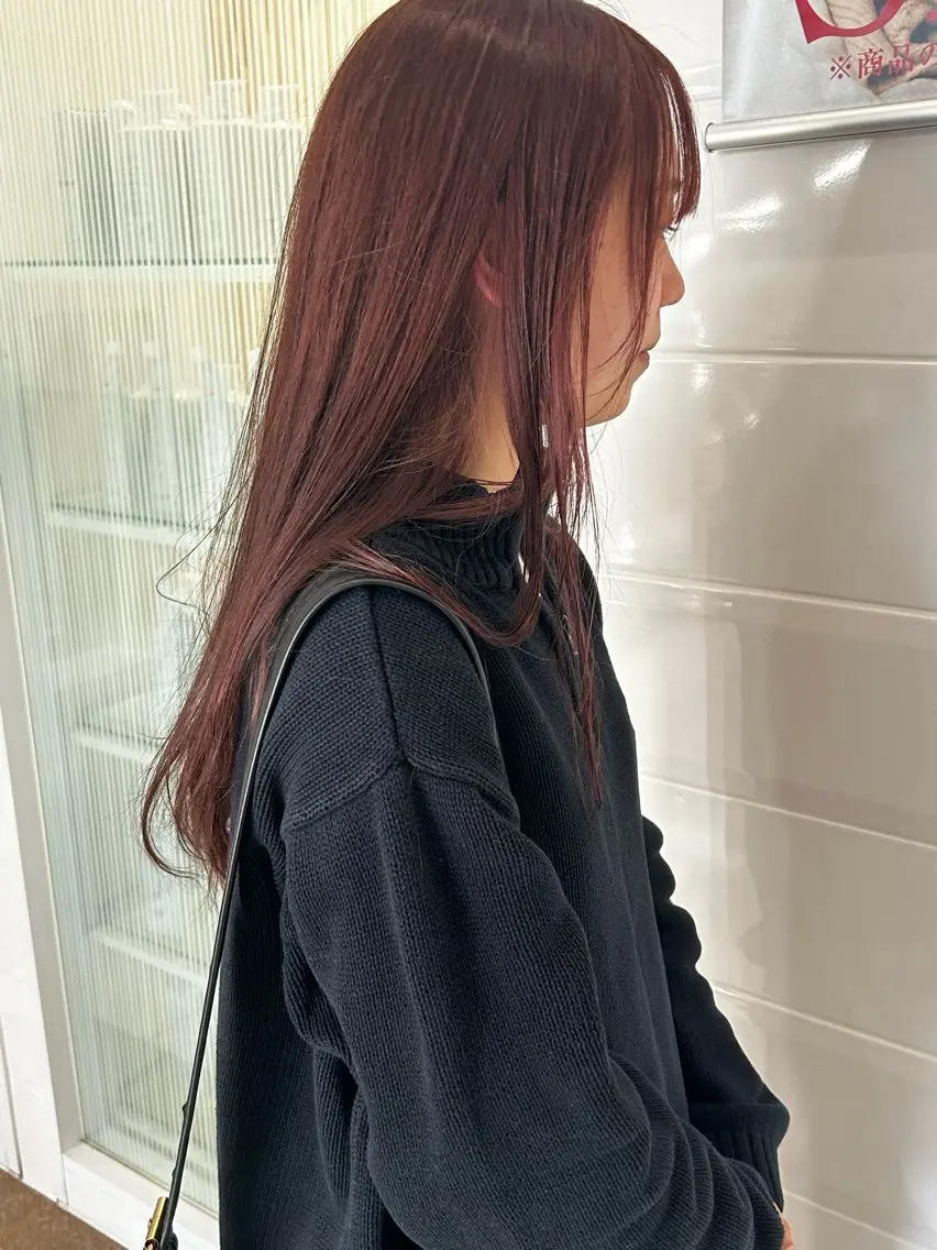 ロング カラー ラベンダーカラー ピンクカラー ピンクラベンダー 池田 翔元のヘアスタイル