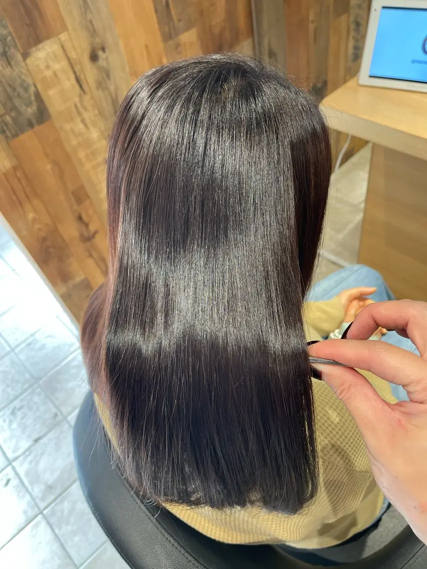 ロング カラー ケアカラー 透明感カラー 髪質改善 縮毛矯正 トリートメント カット ヘアカラー トリートメント 🫧髪質改善/韓国 ヘアryusei🫧のヘアスタイル