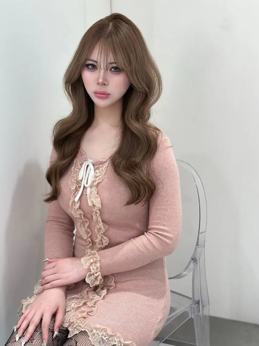 ロング カラー ブリーチ 透明感カラー ダブルカラー ブリーチなしカラー レイヤーカット ワンホン🎀韓国ヘア 💞渋谷/GAKUのヘアスタイル
