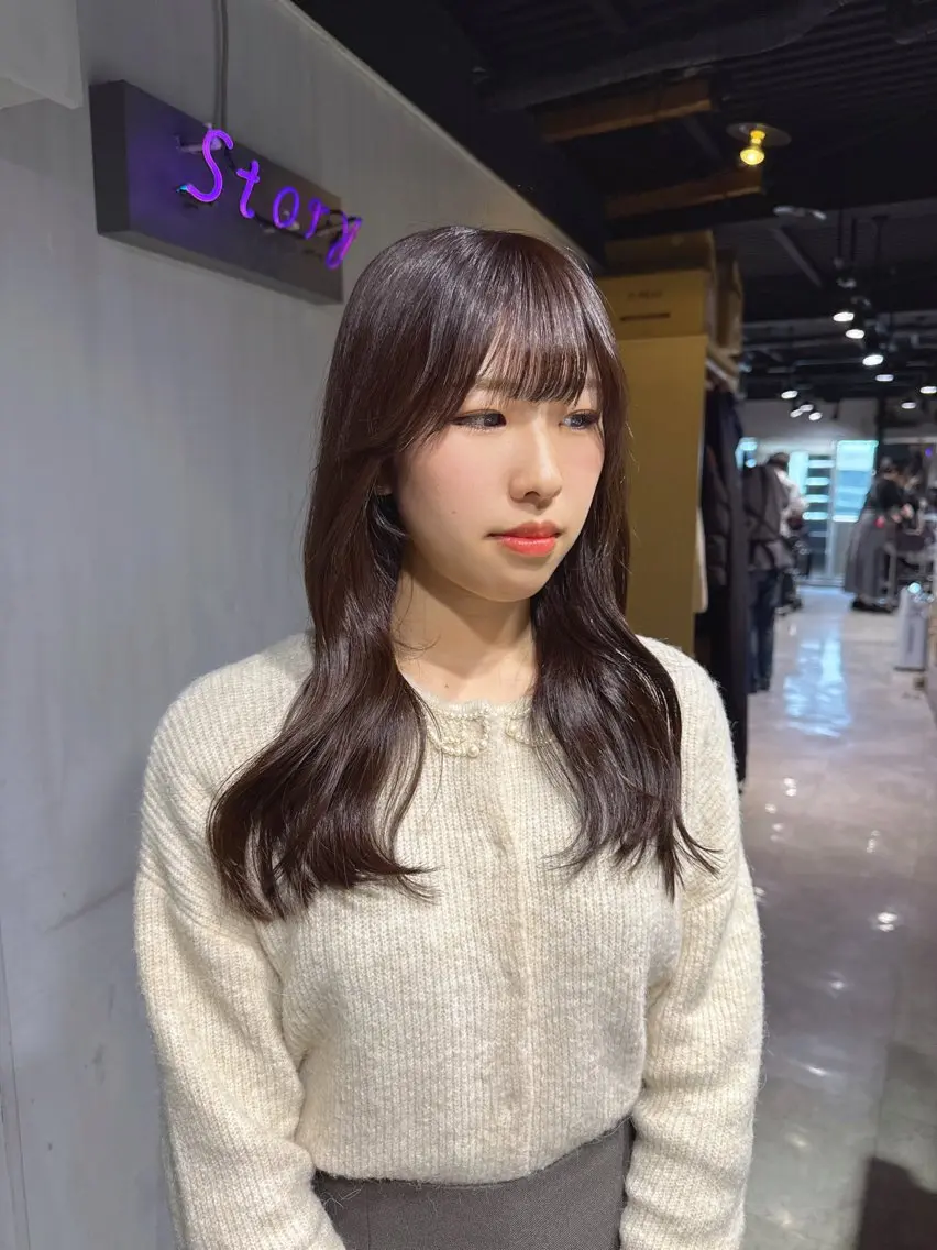 ロング カラー ヘアカラー トリートメント NANAMI🩵 大人可愛い韓国ヘアのヘアスタイル