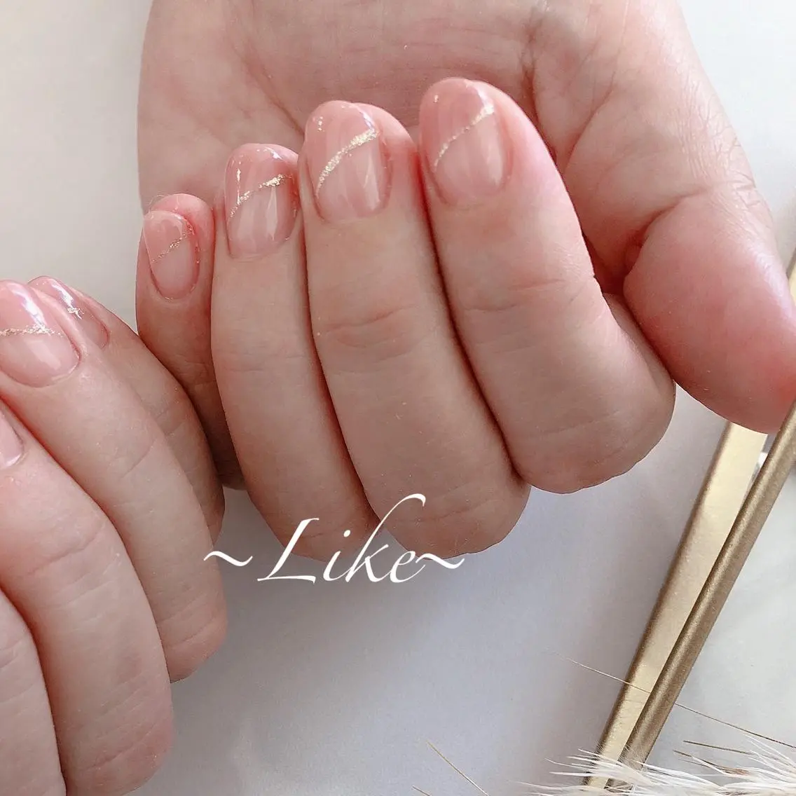 ネイル フレンチネイル 斜めフレンチ Likeモデル 募集中のネイルデザイン