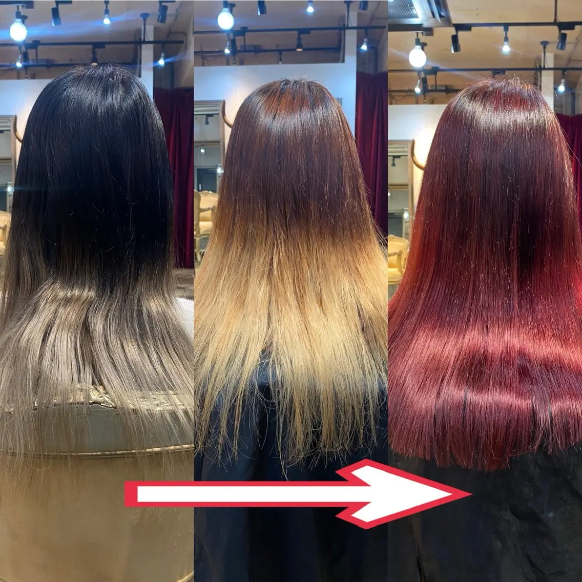 ロング カラー レッドカラー ヘアカラー トリートメント KAWAHARA YUKIのヘアスタイル