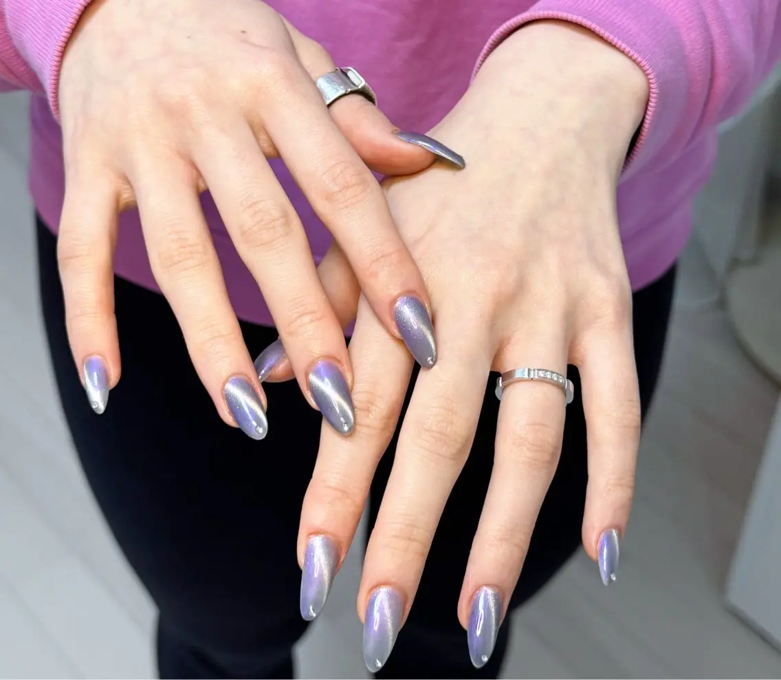 ネイル アートネイル オーロラネイル チークネイル フレンチネイル ガラスフレンチ ハンドネイル 🎀🎀YooLi Nail Salonのネイルデザイン