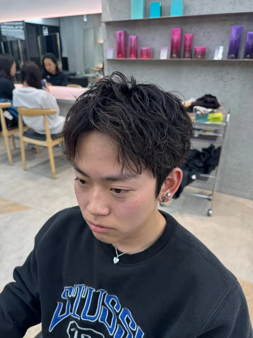 ショート パーマ メンズ メンズパーマ カット パーマ 名古屋シャドウパーマ /伊藤恵悟のヘアスタイル