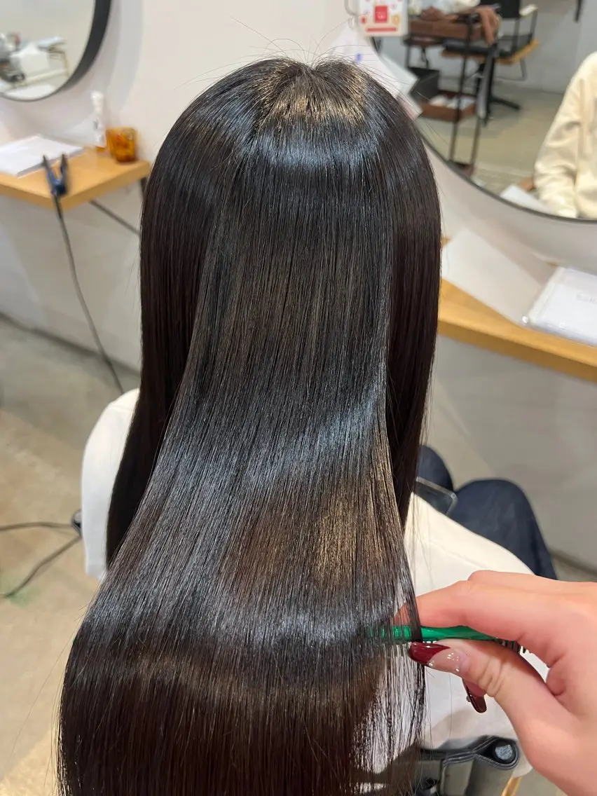 パーマ 酸性ストレート ストレートパーマ beleefric 🩵チセのヘアスタイル