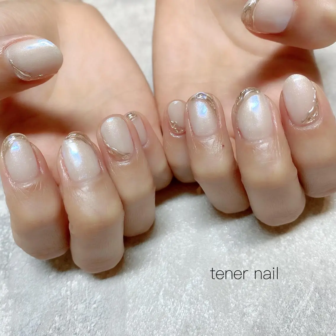 ネイル フレンチネイル ミラーネイル 持ち込み テネルネイル tener nailのネイルデザイン