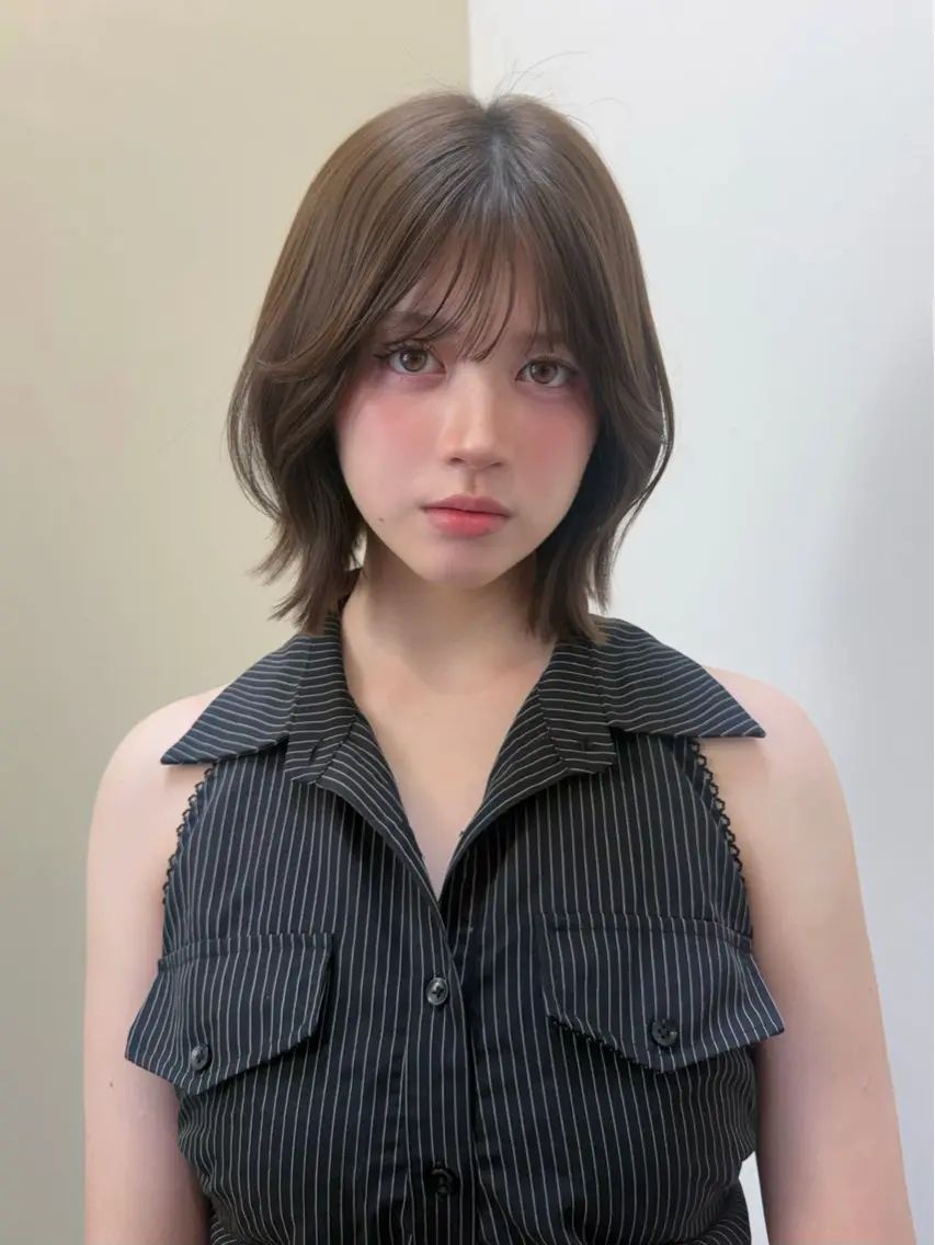 ミディアム ヘアカラー トリートメント 赤み・黄み消しカラー 🤍韓国ヘア アオイのヘアスタイル