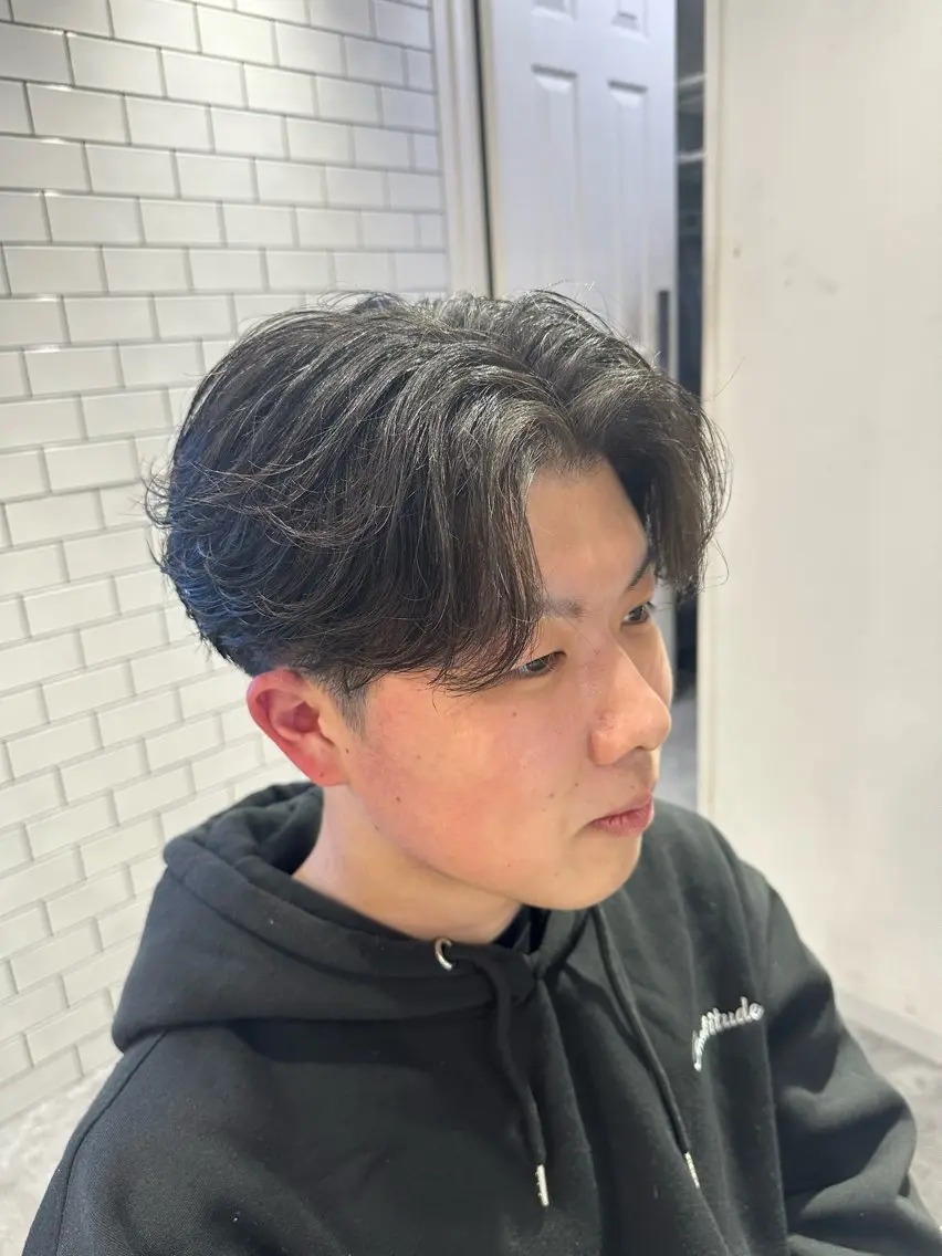 パーマ メンズ フェザーパーマ メンズパーマ ニュアンスパーマ カット パーマ 💎メンズカット ／フェザー／細野💎のヘアスタイル