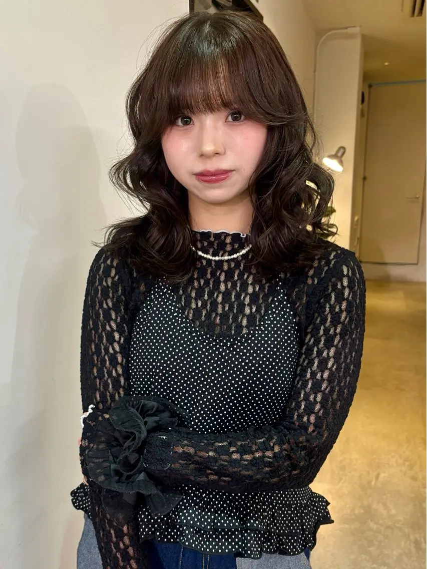 ミディアム ヘアカラー ナナ 福岡美容室のヘアスタイル