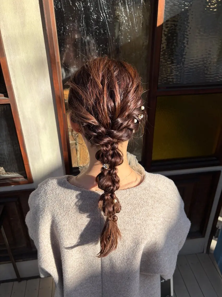 ロング ヘアセット ツヤカラー🫧Sae ネイルモデル募集中のヘアスタイル