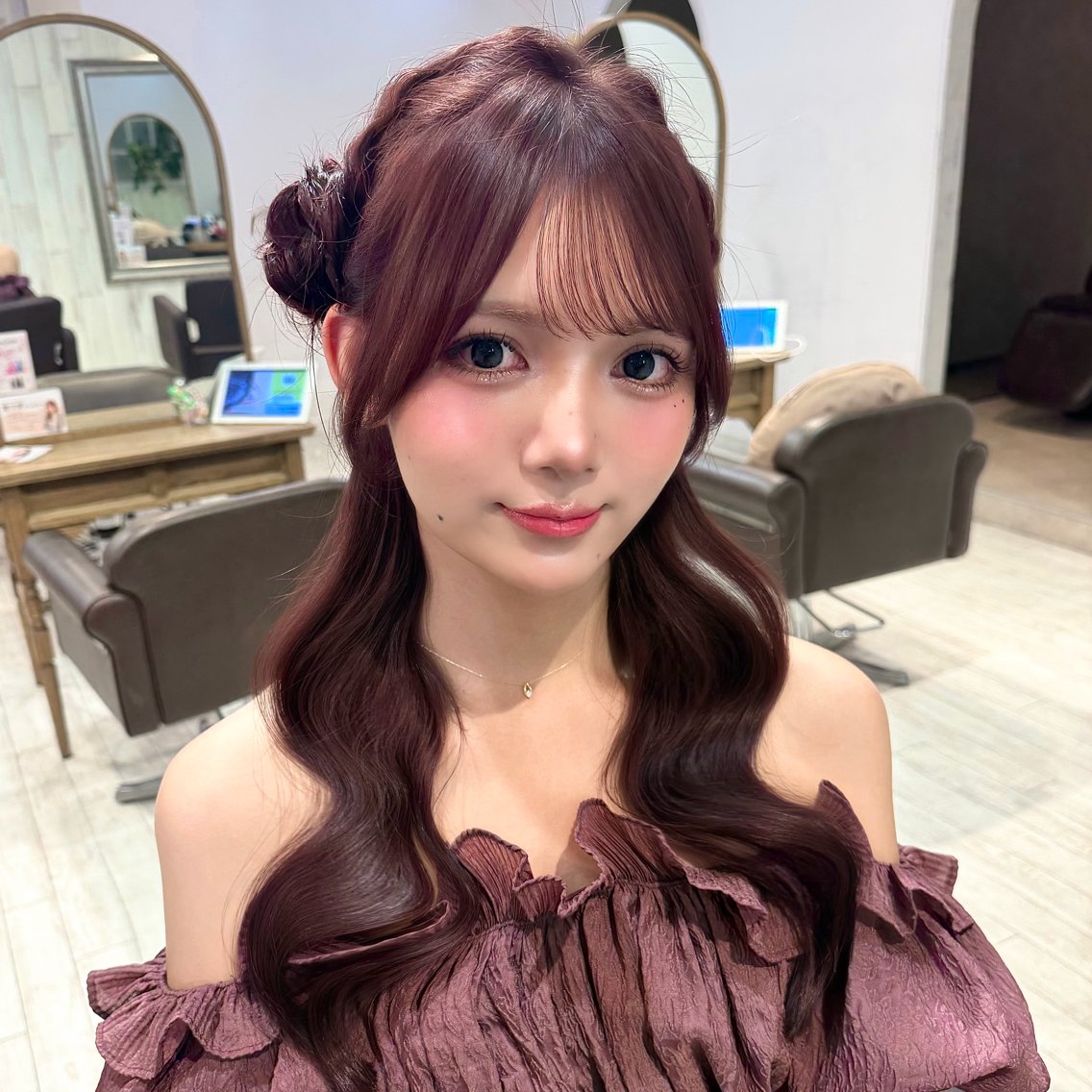 ロング ヘアカラー トリートメント 大人ガーリー♡ 艶カラー🎀美帆のヘアスタイル