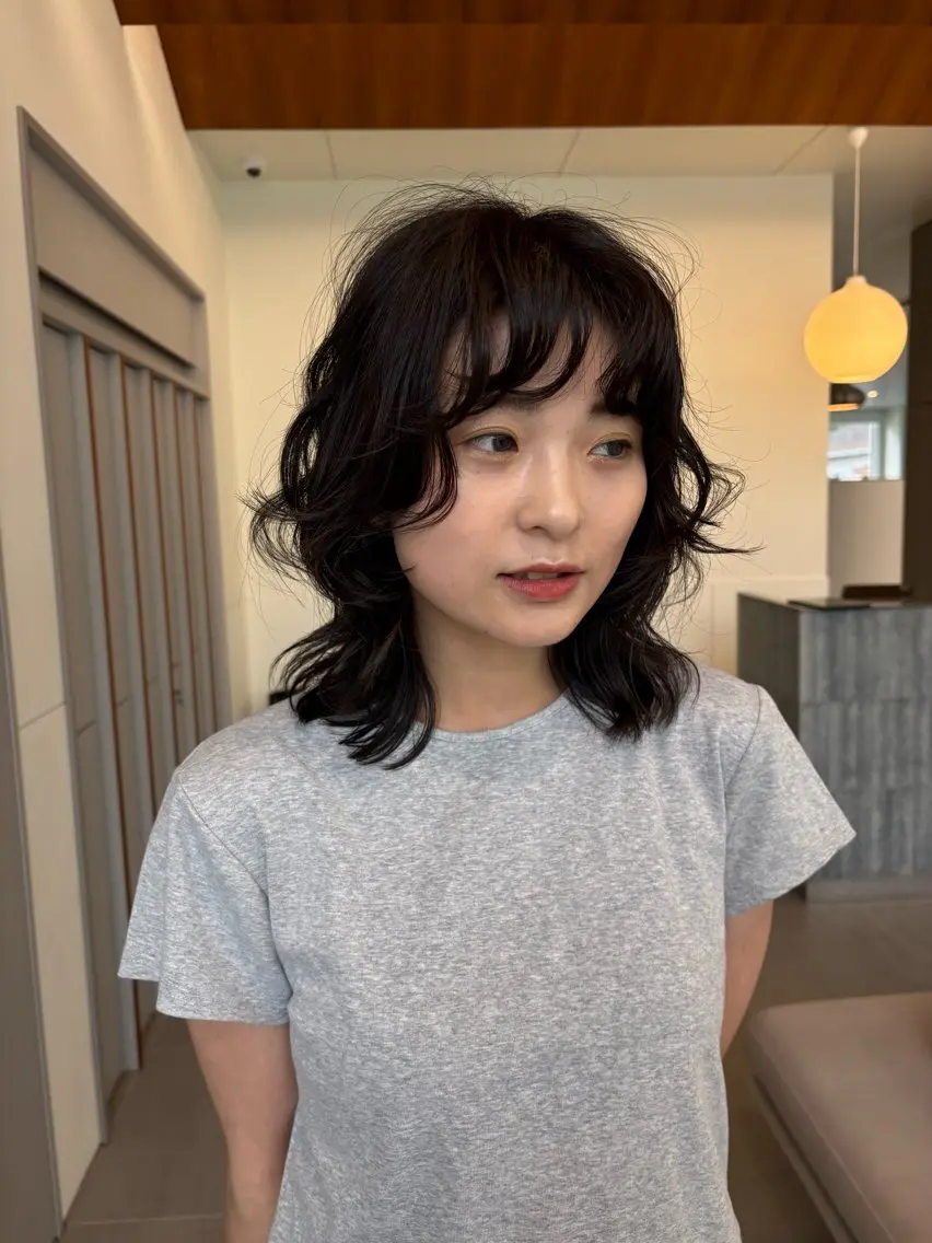 パーマ オリーブ🎶アッシュ グレージュちひろ🧸のヘアスタイル