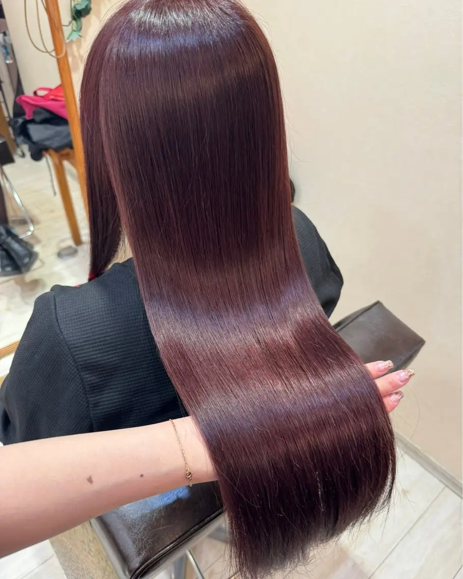 セミロング カラー 🤎韓国ヘア ベージュ まゆか🤎のヘアスタイル