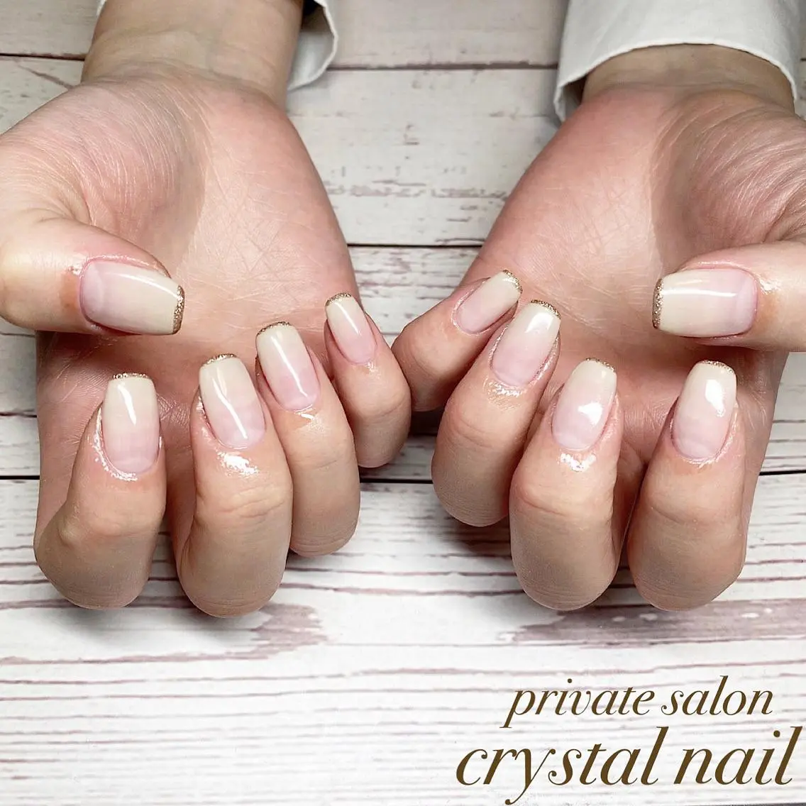 ネイル フレンチネイル グラデーション Crystal Nailのネイルデザイン