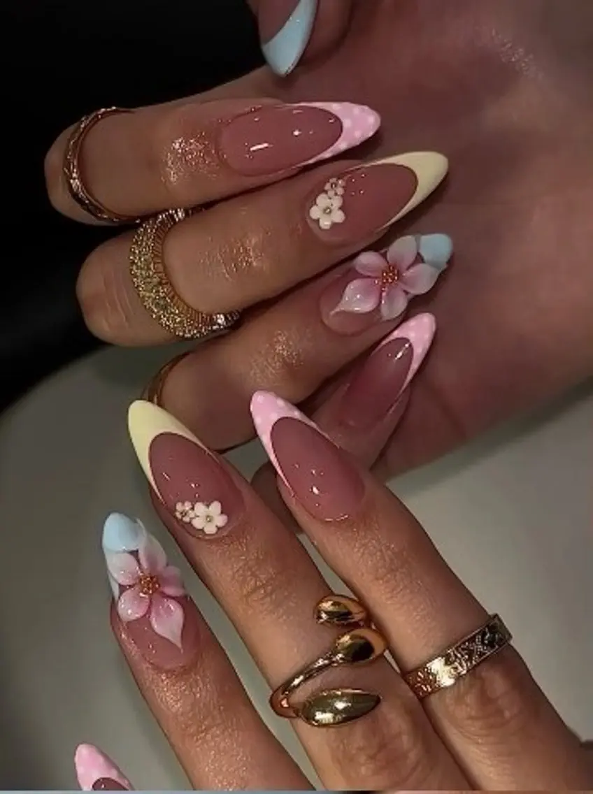ネイル フラッシュネイル フレンチネイル グラデーション キラキラネイル 韓国ネイル ハンドネイル Hy nailsのネイルデザイン