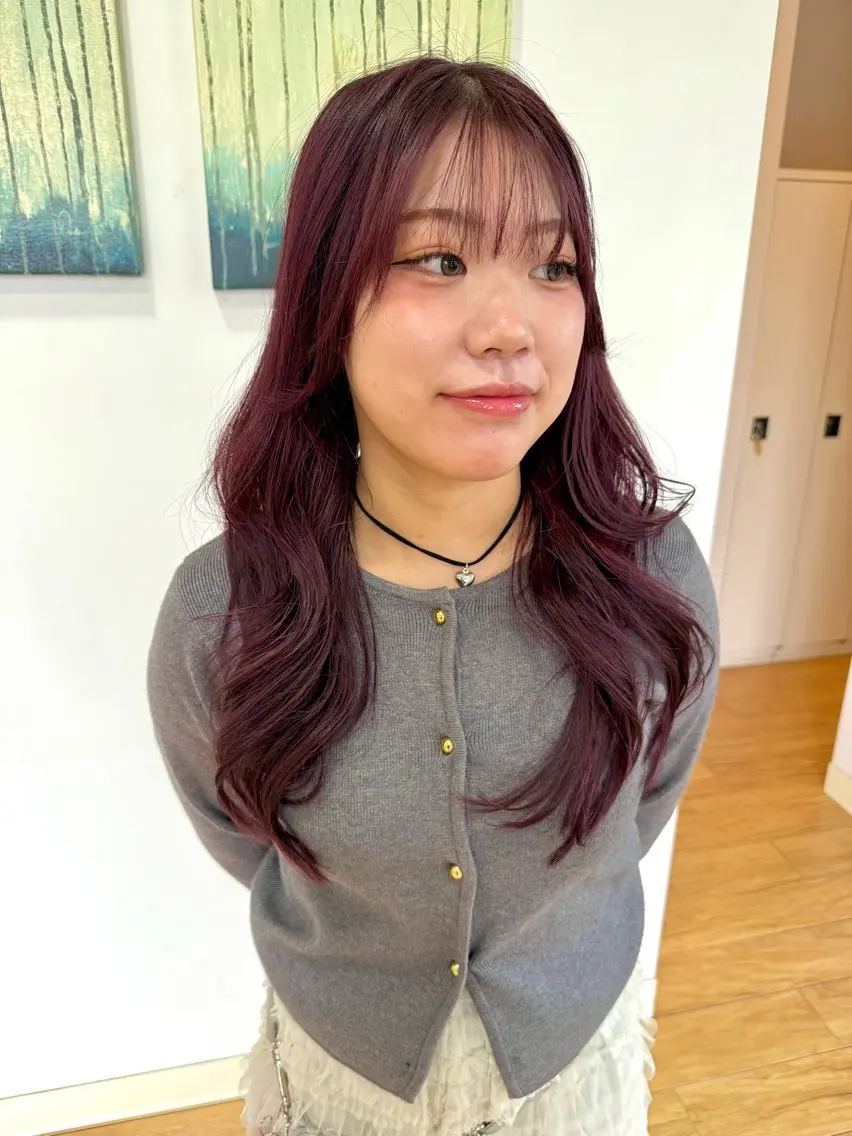 ロング カラー カット ヘアカラー 鹿児島 聖来のヘアスタイル