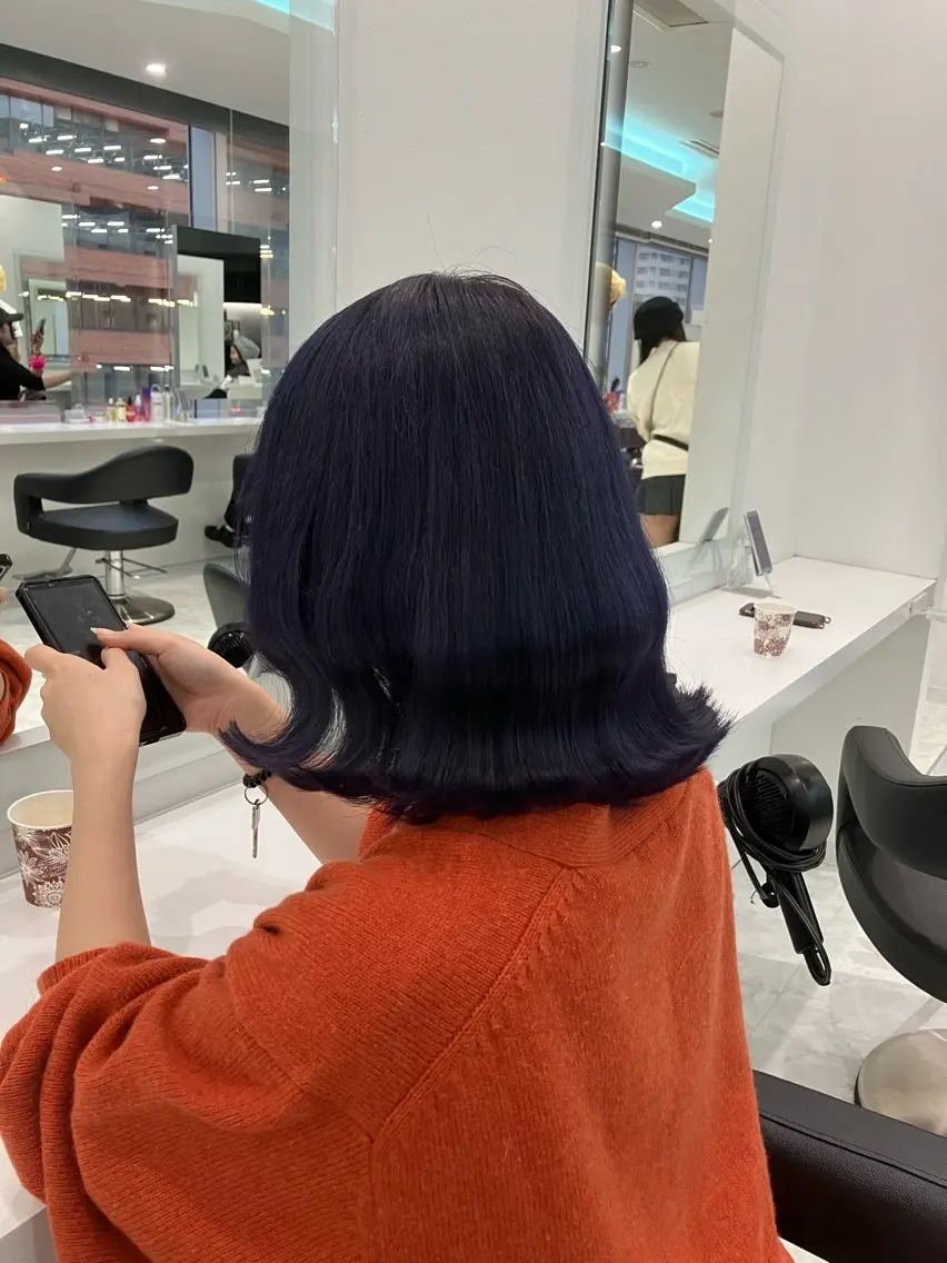 ミディアム カラー ヘアアレンジ 💓色落ちまで綺麗な 垢抜けカラー💓のヘアスタイル