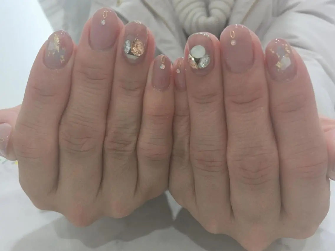 ネイル フラワーネイル ピンク ピンクベージュ HIRATA RIEのネイルデザイン