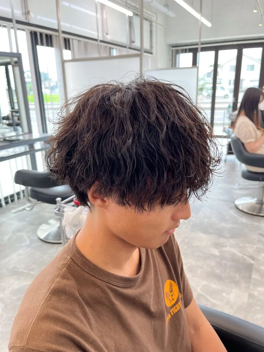 カラー パーマ メンズ カット パーマ ⚡️メンズ/波巻き/ 片岡篤宣/水戸⚡️のヘアスタイル
