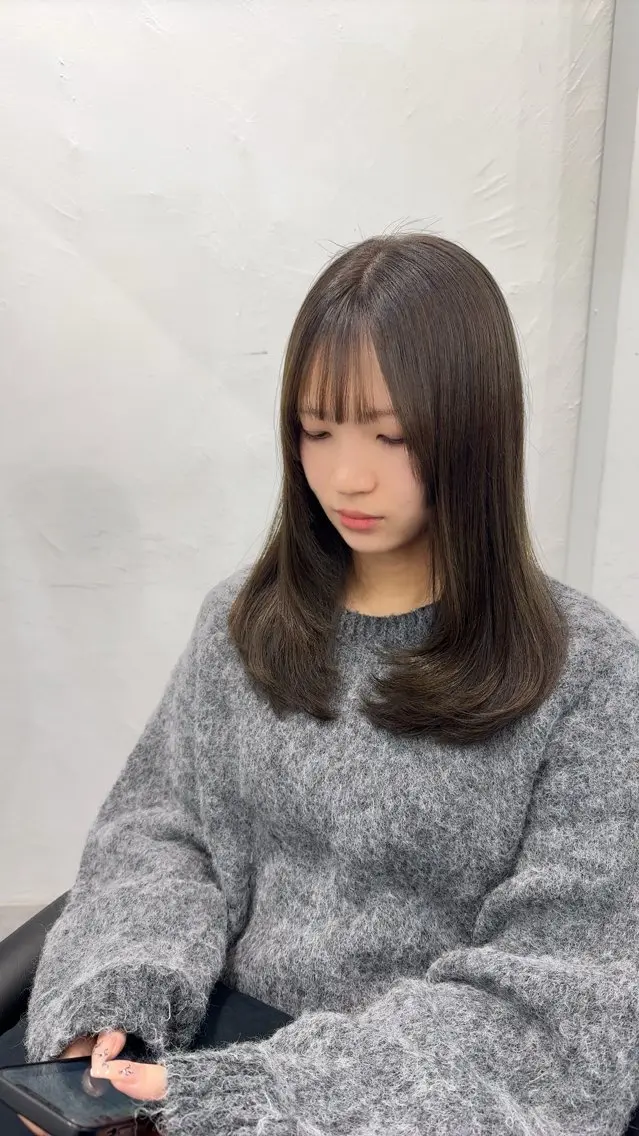 ロング レイヤーカット カット ヘアカラー トリートメント 韓国風cut/ 縮毛矯正/正岡幹康のヘアスタイル