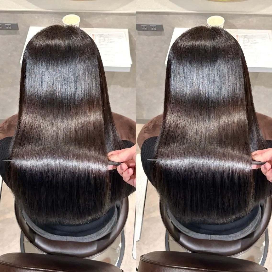 ロング カラー 髪質改善 縮毛矯正 トリートメント カット ヘアカラー トリートメント 髪質改善 縮毛矯正/ レイヤー/銀座/本木のヘアスタイル