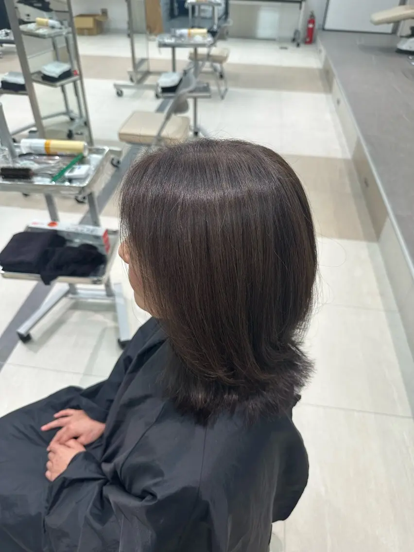 ミディアム カラー ハイライトカラー ハイライト 竹本 侑真のヘアスタイル