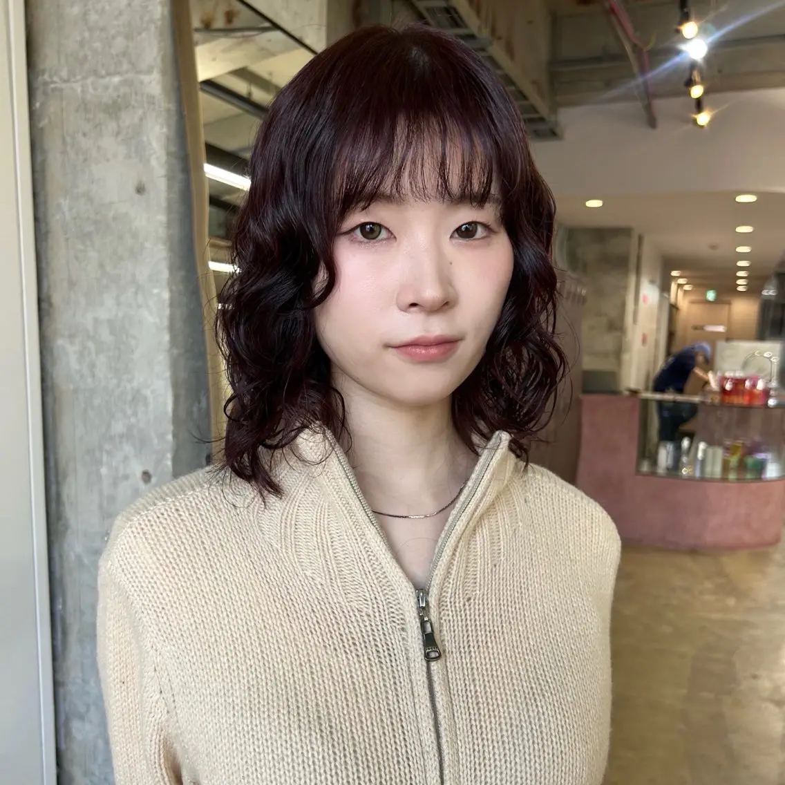 ミディアム カラー パーマ ミディアムパーマ カット ヘアカラー パーマ 伊藤ほのか/パーマ /ダブルカラーのヘアスタイル