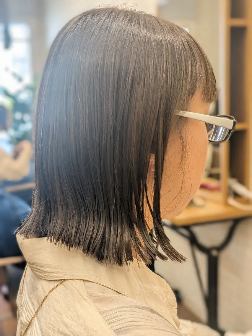 ミディアム 切りっぱなしボブ ボブ 根岸 進のヘアスタイル