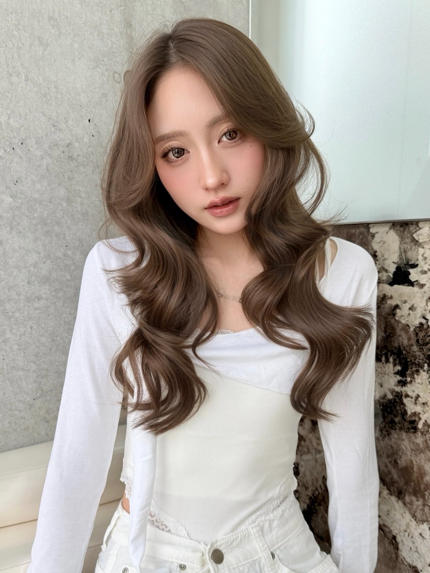 ロング カラー ブラウンカラー 透明感カラー 韓国風ヘア レイヤーカット カット ヘアカラー トリートメント 縮毛矯正/髪質改善/ 艶カラー NANAのヘアスタイル