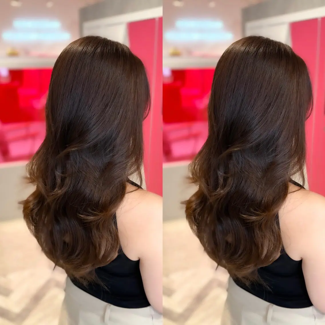 セミロング カット ヘアカラー トリートメント 🎀レイヤーカット 光沢カラー🎀飯田のヘアスタイル
