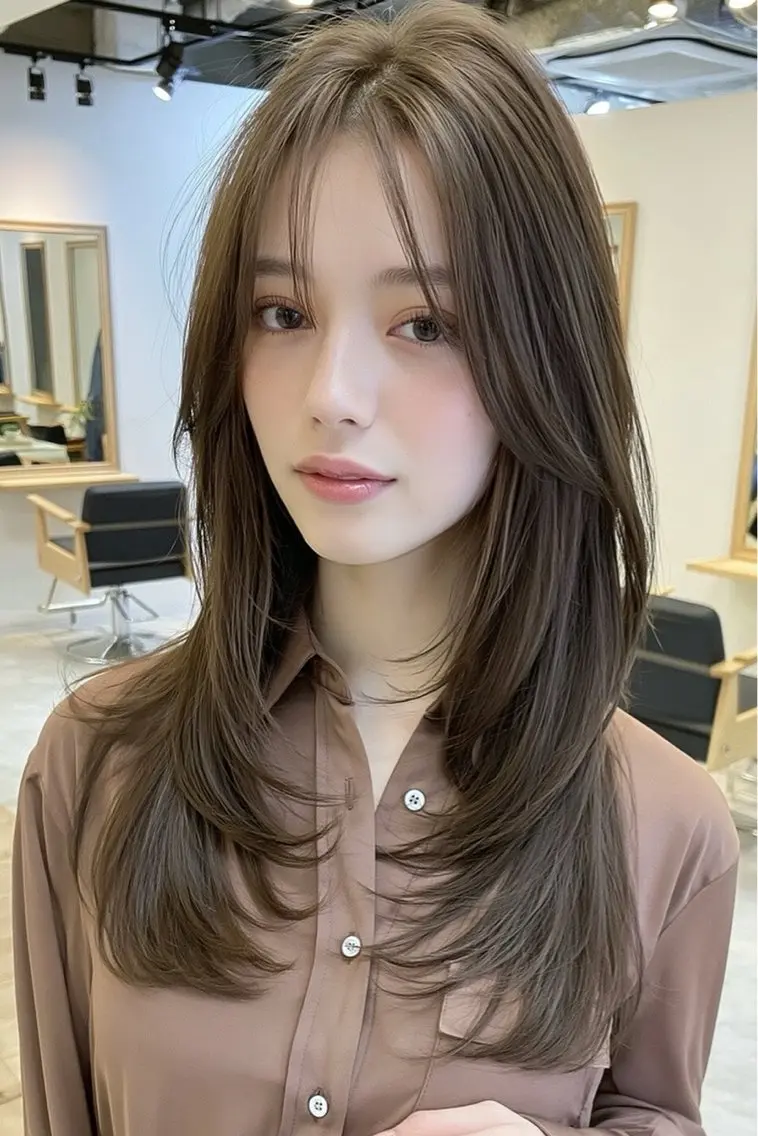 ロング バタフライレイヤー/ ニシトモユキのヘアスタイル