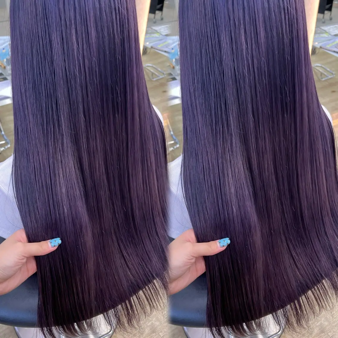ロング カラー ブリーチ 透明感カラー ダブルカラー ラベンダーカラー カット ヘアカラー トリートメント ♥️ボブ縮毛矯正/暖 色/minami♥️のヘアスタイル