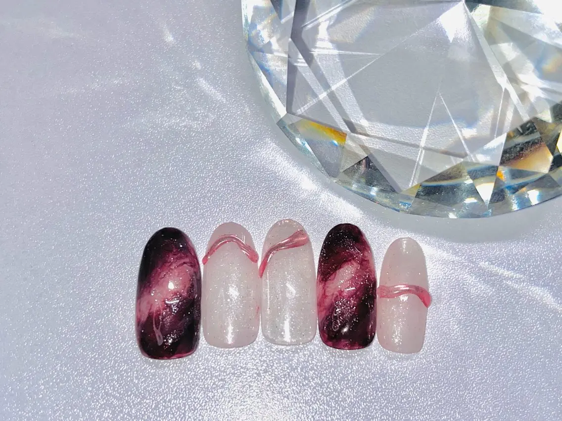ネイル べっ甲ネイル マグネットネイル ニュアンスネイル オフィスネイル シンプルネイル ハンドネイル プライベートサロン N's Nailのネイルデザイン