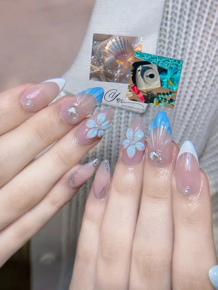 ネイル 長さ出し ガーリー 韓国ネイル 持ち込み ワンホンネイル ハンドネイル YURI NAILのネイルデザイン