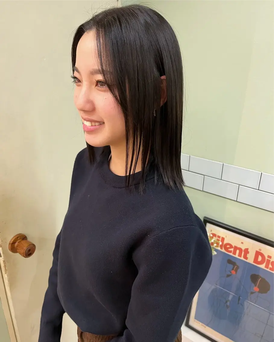 ミディアム カラー ﾊｲﾄｰﾝ/ｼｮｰﾄ 村上淳乃🐥のヘアスタイル