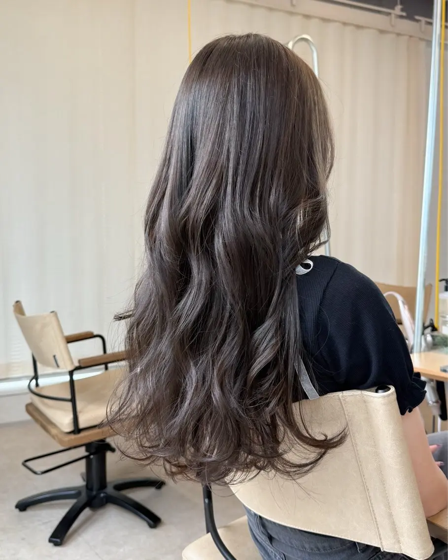 ロング カラー ブリーチ 透明感カラー グレージュ ブリーチなしカラー ヘアカラー トリートメント 透明感カラー ブリーチ/ 大村勇人のヘアスタイル