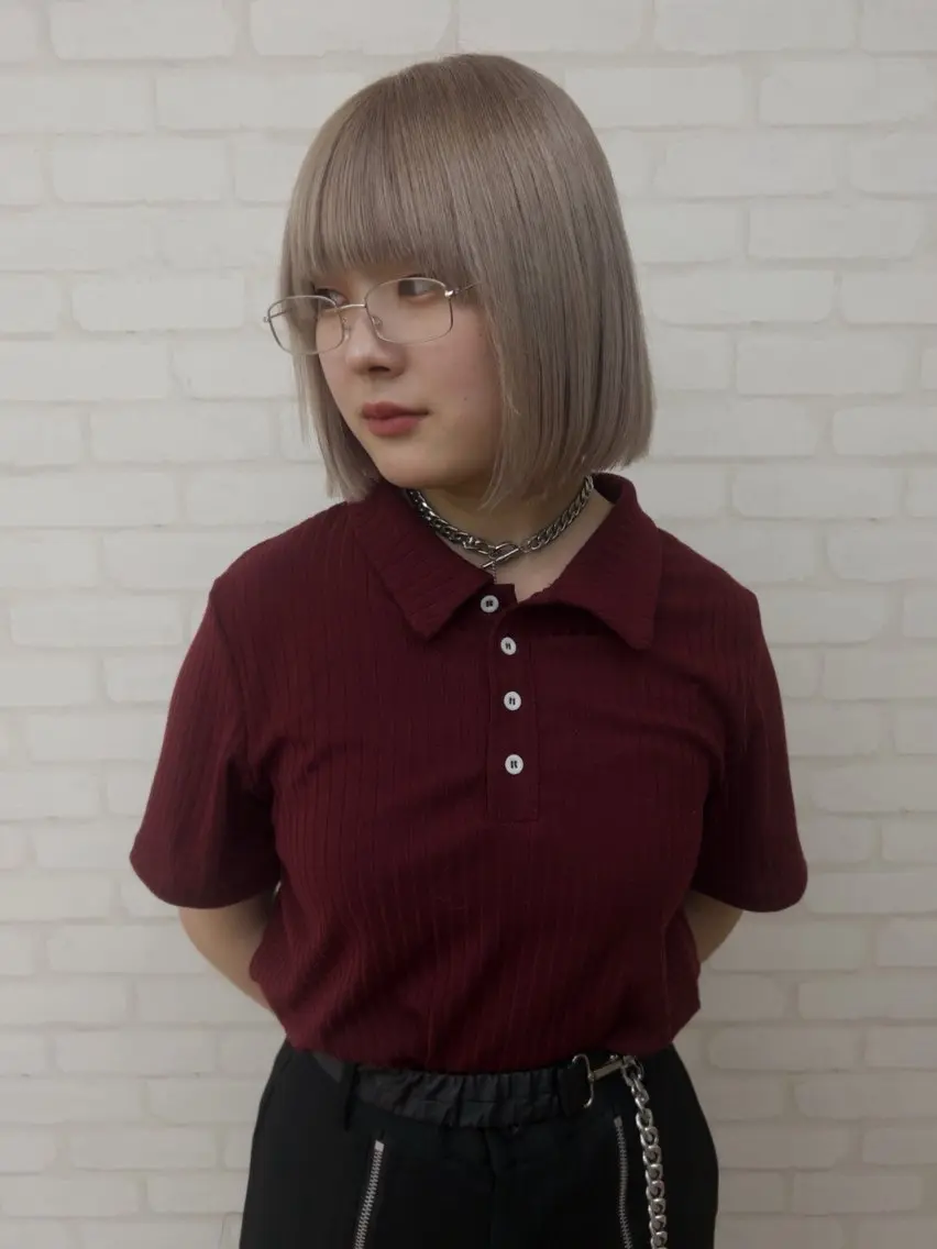 ミディアム カラー トリートメント ハルカ 透明感カラー 美髪縮毛矯正🥣のヘアスタイル