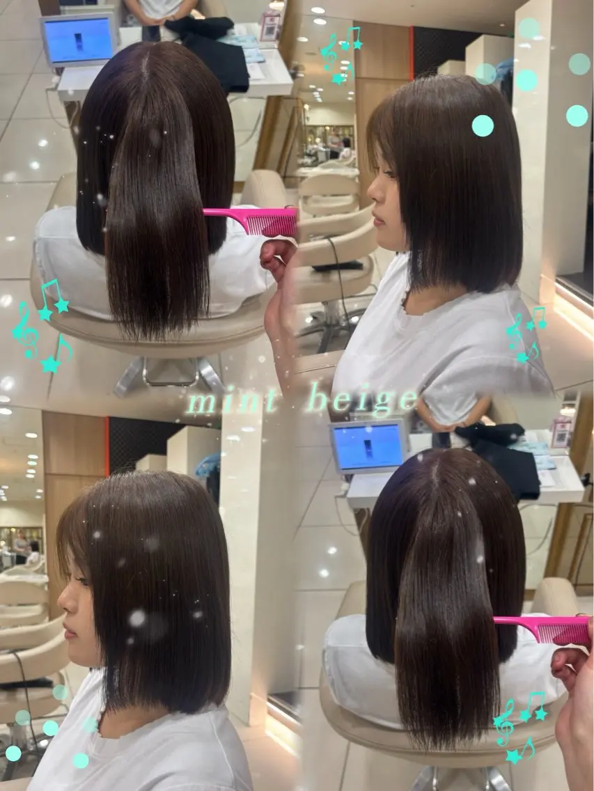 ミディアム ヘアカラー 美髪縮毛矯正上大岡/ yuzu🌺☪️のヘアスタイル