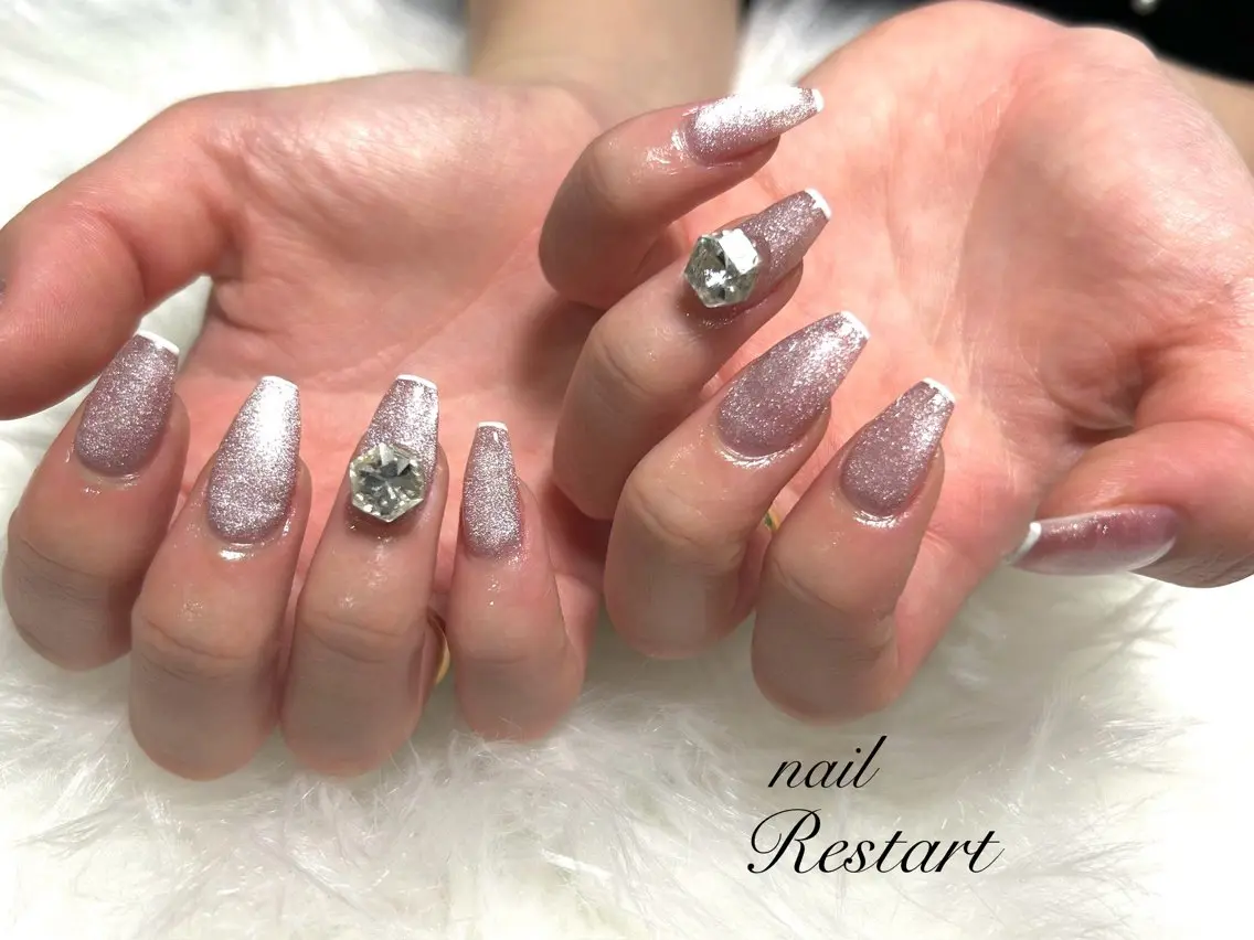 セミロング ハンドネイル Restart YURIのネイルデザイン