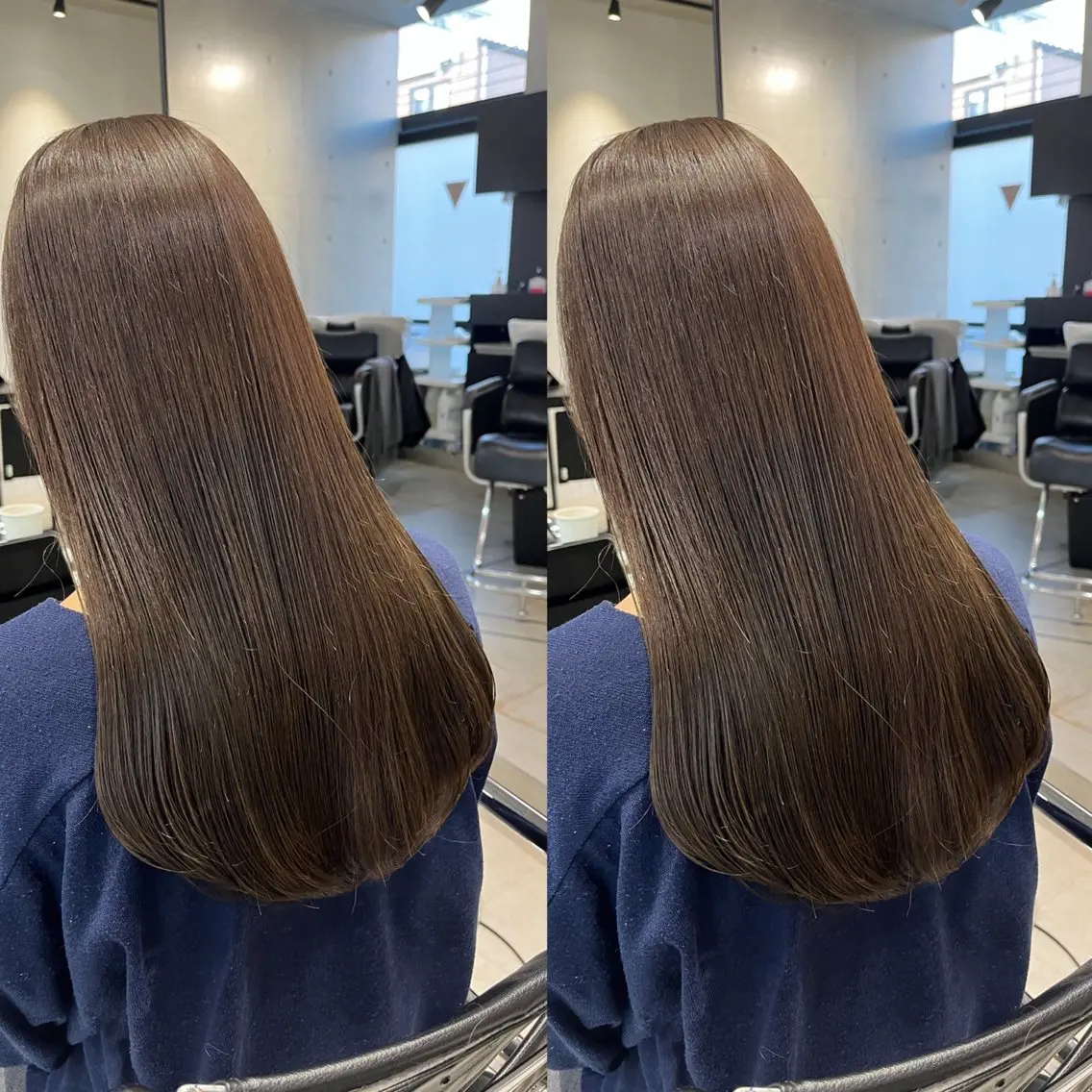ロング カラー パーマ ヘアアレンジ 透明感/オリーブ/ グレージュ/YUKAのヘアスタイル