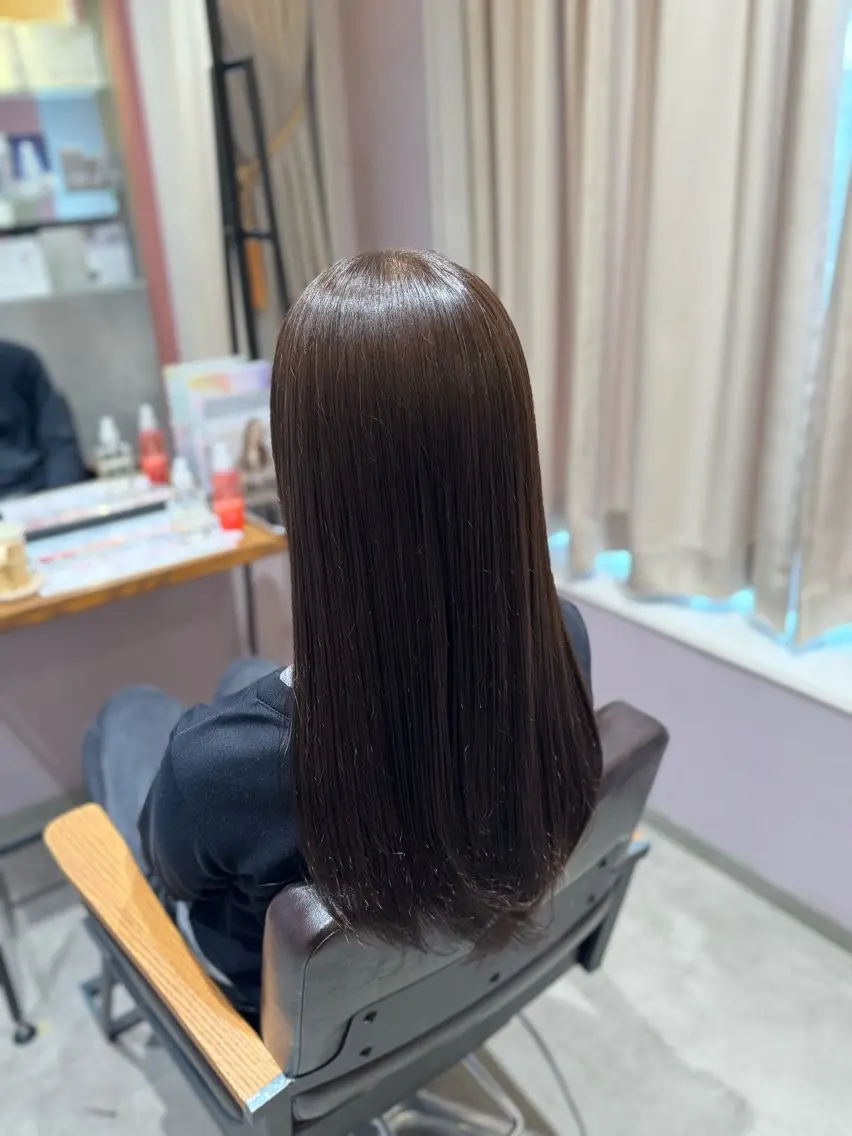 ロング 縮毛矯正 森 いずなのヘアスタイル