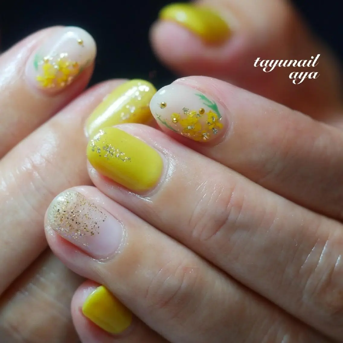 ネイル アートネイル ブルー ジェルネイル ラメ(グリッター) パラジェル ネイルサロン 【たゆnail】のネイルデザイン