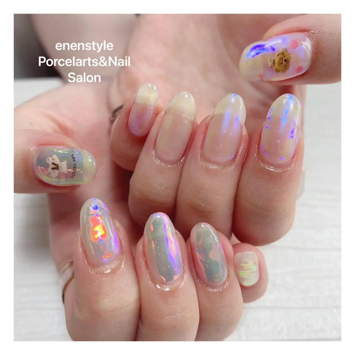 ミディアム ネイル 🐾enen style 🐾のネイルデザイン