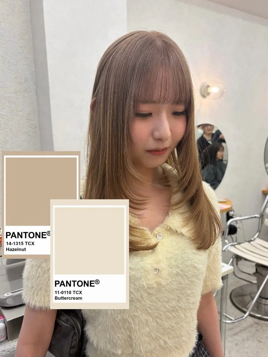 ロング カラー カット ヘアカラー まろやかベージュ🤎 艶カラー🫧リン🔔のヘアスタイル