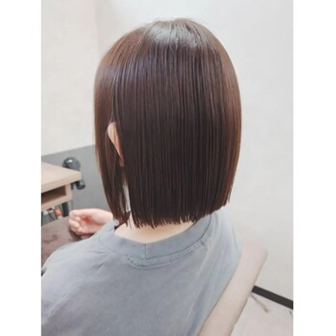 ミディアム 切りっぱなしボブ ボブ TELAHAIR 髪質改善特化型サロンのヘアスタイル