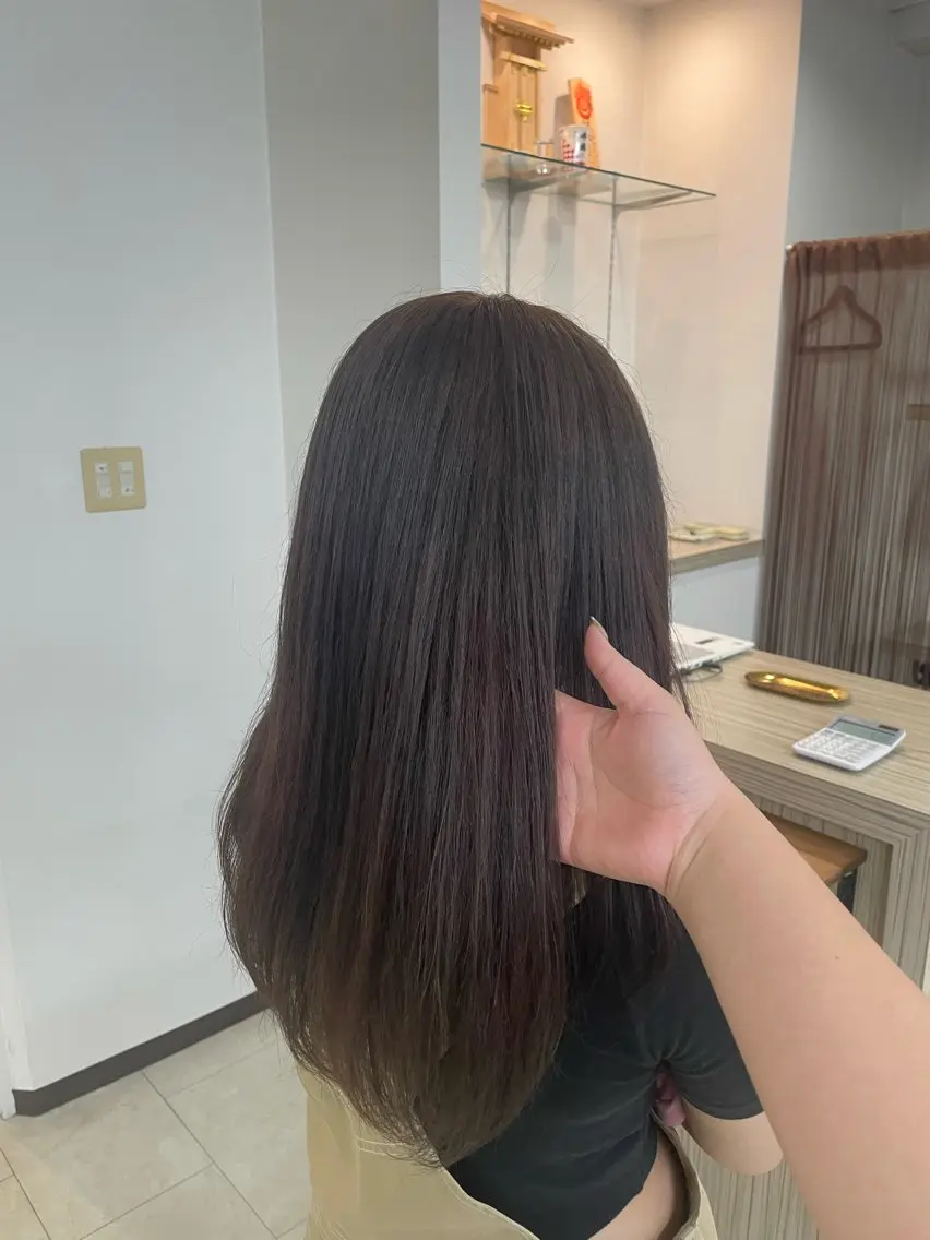 ロング カラー キッズ ブラウンカラー ピンクカラー ピンクブラウン ヘアカラー 佐々木 優のヘアスタイル