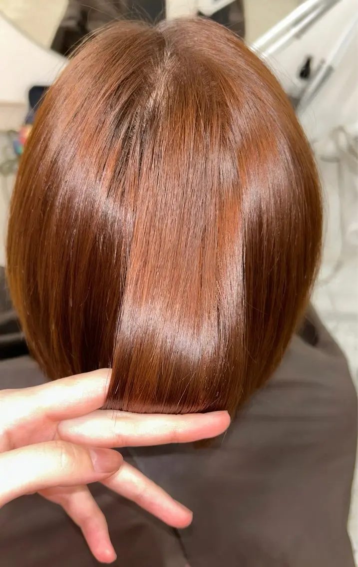 ショート カラー ブリーチ ブリーチなしカラー オレンジ 🧣艶カラー・ヘア セット Chie🧸のヘアスタイル